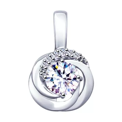 Подвеска из серебра с фианитами