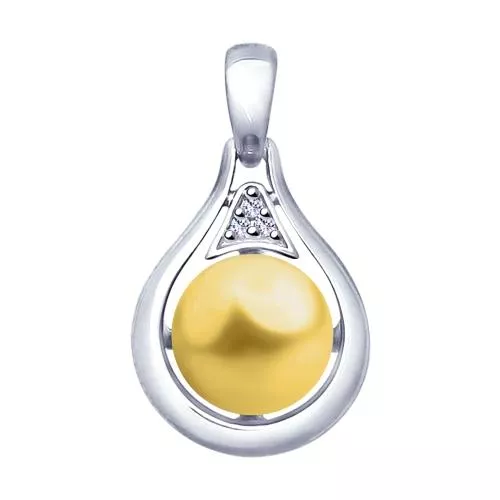 Подвеска из серебра с жемчугом Swarovski