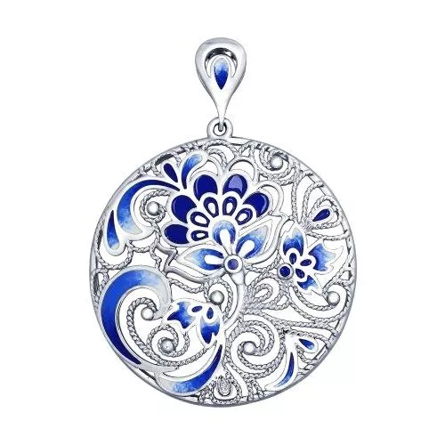 Подвеска из серебра с эмалью