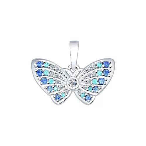 Серебряная подвеска в виде бабочки