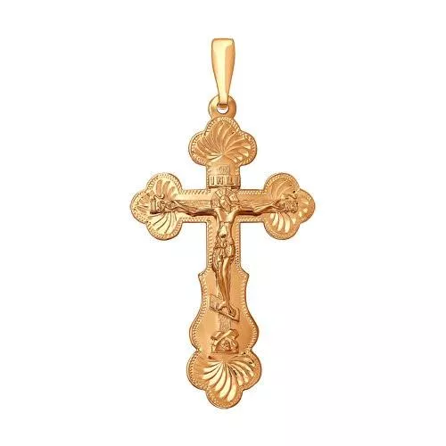 Крест из золочёного серебра с гравировкой