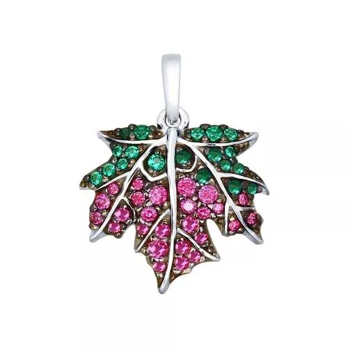 Подвеска «Кленовый лист» из серебра