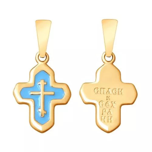 Крест из золочёного серебра с эмалью