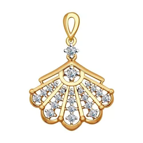 Подвеска из золочёного серебра с фианитами