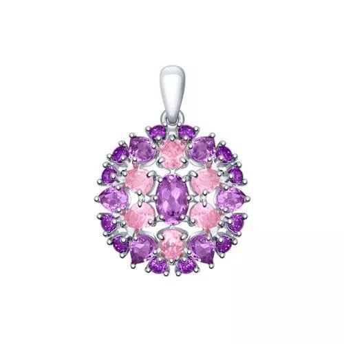 Подвеска из серебра с миксом камней