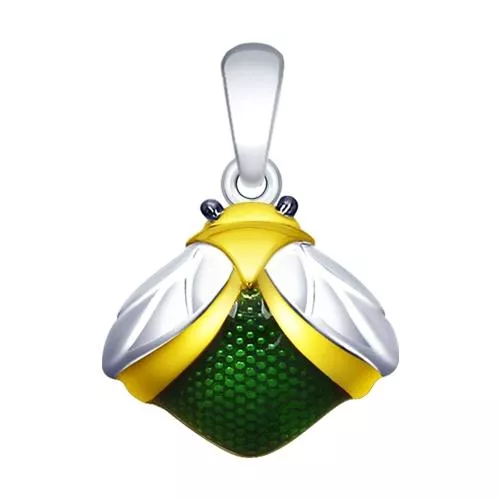 Подвеска из золочёного серебра с эмалью