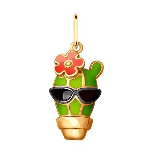 Подвеска из золочёного серебра с эмалью