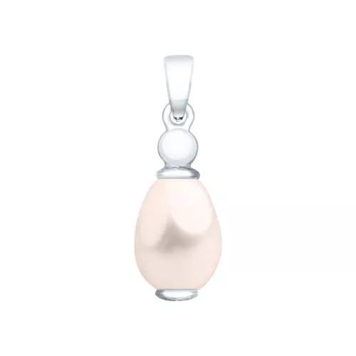 Подвеска из серебра с розовым жемчугом Swarovski