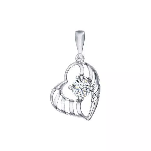 Подвеска из серебра с фианитом