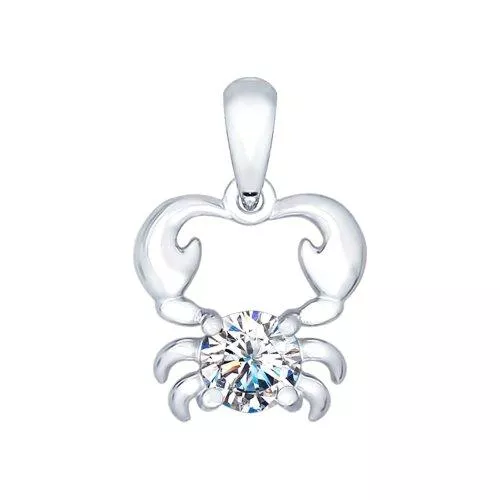 Кулон из серебра «Знак зодиака Рак»