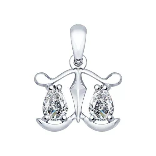 Кулон из серебра «Знак зодиака Весы»