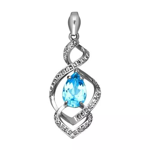 Кулон с топазом из серебра
