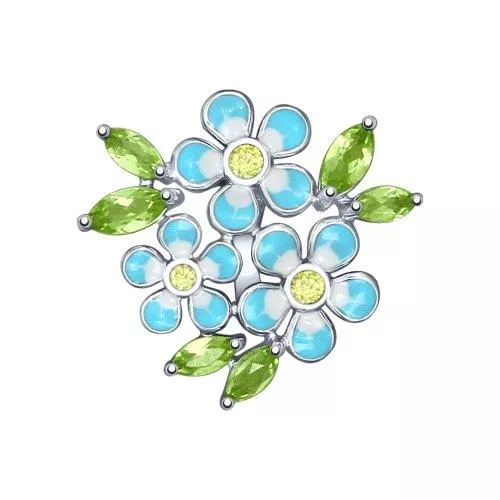 Подвеска «Цветы» с эмалью