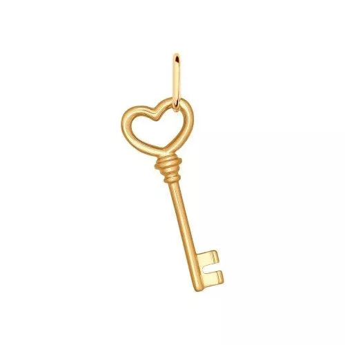 Подвеска «Ключик» из золочёного серебра