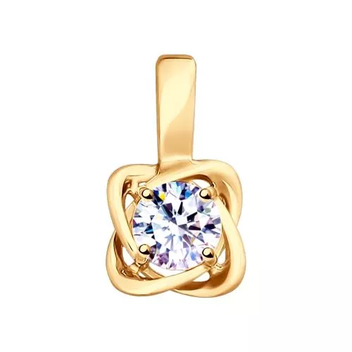 Подвеска из золочёного серебра с фианитом