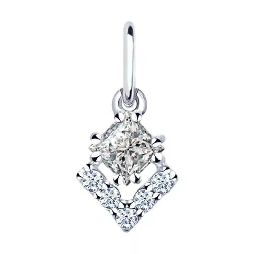 Подвеска из серебра с фианитами