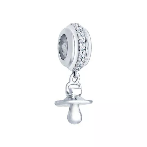 Подвеска-шарм из серебра с фианитами