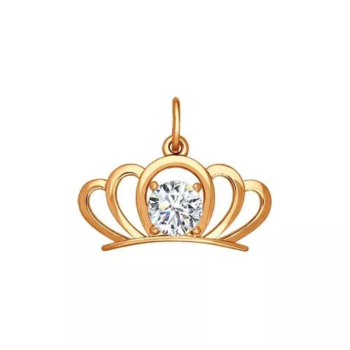 Подвеска из золочёного серебра с фианитом