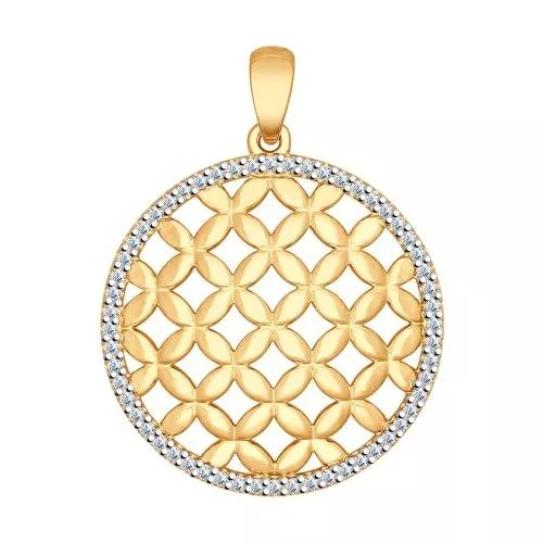 Подвеска из золочёного серебра с фианитами