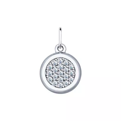 Подвеска из серебра с фианитами