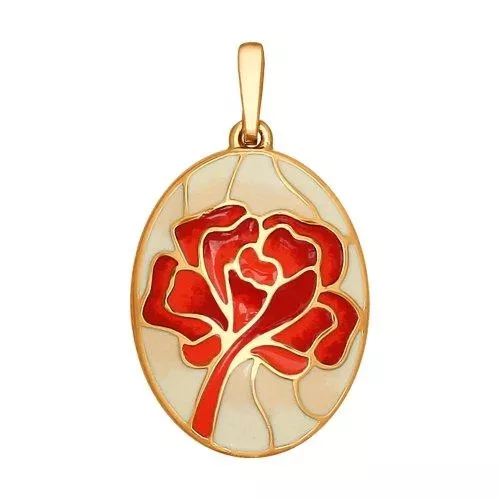 Подвеска из золочёного серебра с эмалью