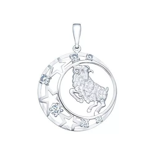 Подвеска из серебра «Знак зодиака Овен»