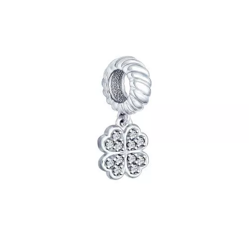 Подвеска-шарм из серебра «Клевер»