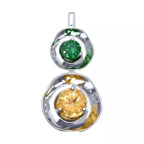 Подвеска из серебра с фианитами