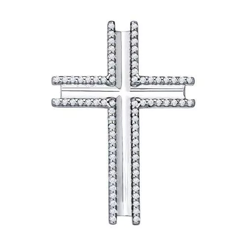 Крест из серебра с фианитами