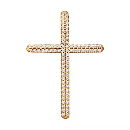 Декоративный крестик с фианитами