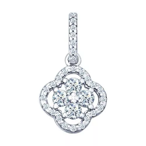 Подвеска из серебра с фианитами