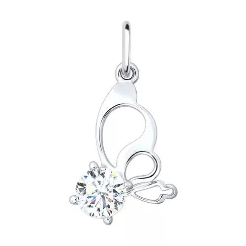 Подвеска из серебра с фианитом