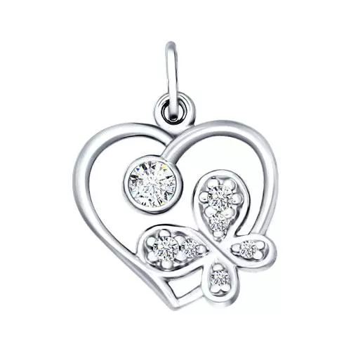 Подвеска из серебра с фианитами