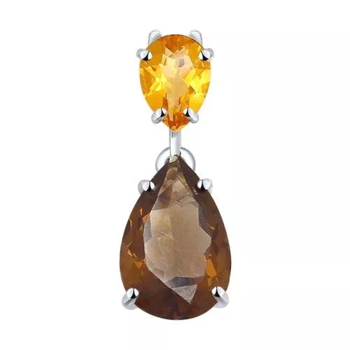 Подвеска из серебра с полудрагоценными вставками