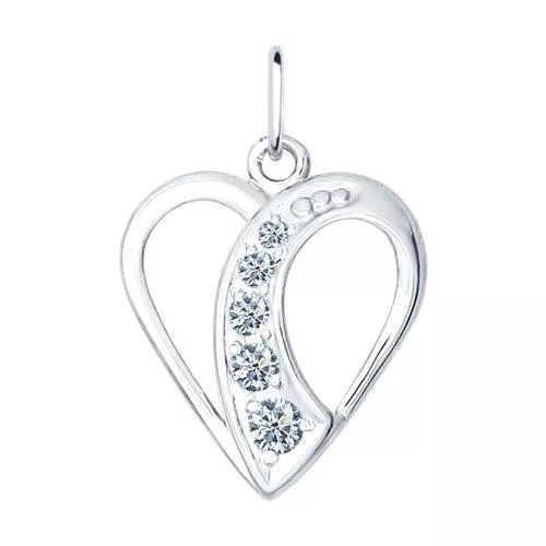 Подвеска из серебра с фианитами