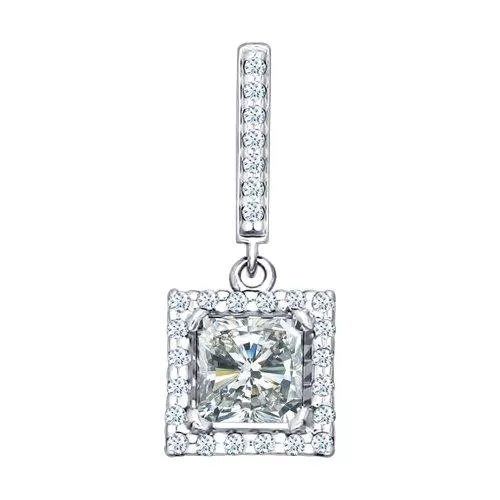 Подвеска из серебра с фианитами