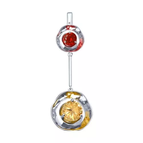 Подвеска из серебра с фианитами