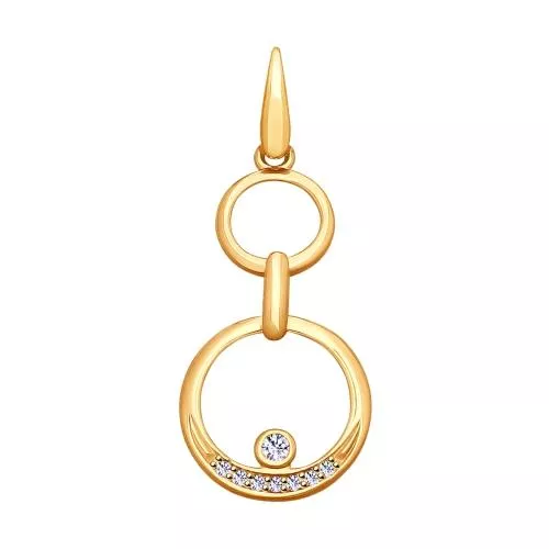 Подвеска из золочёного серебра с фианитами