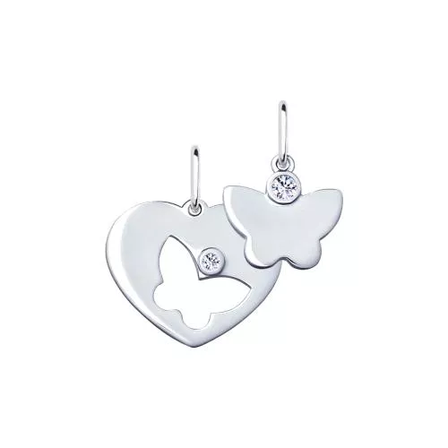 Подвеска из серебра с фианитами