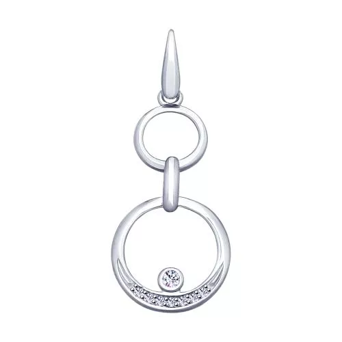 Подвеска из серебра с фианитами