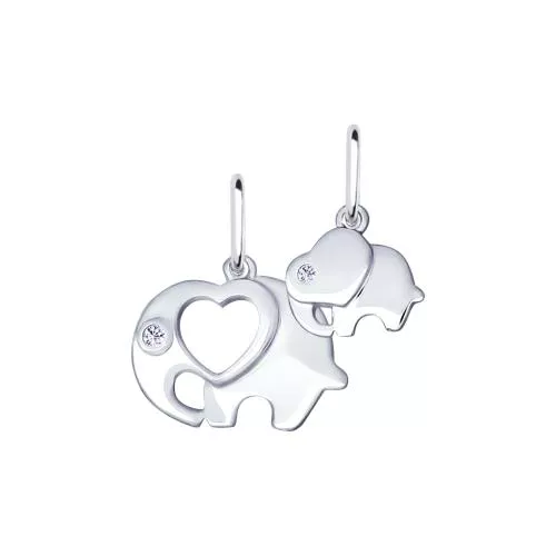 Подвеска из серебра с фианитами