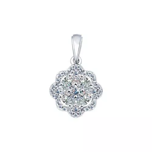 Подвеска из серебра с фианитами