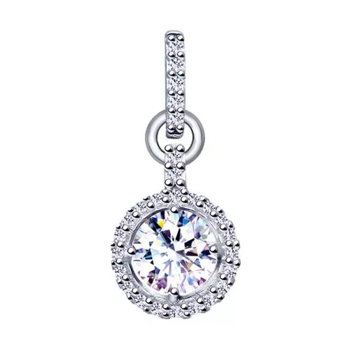 Подвеска из серебра с фианитами