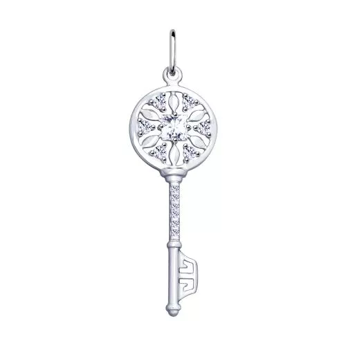 Подвеска из серебра с фианитами