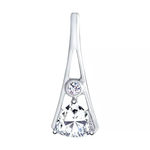 Подвеска из серебра с фианитами