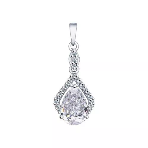 Подвеска из серебра с фианитами