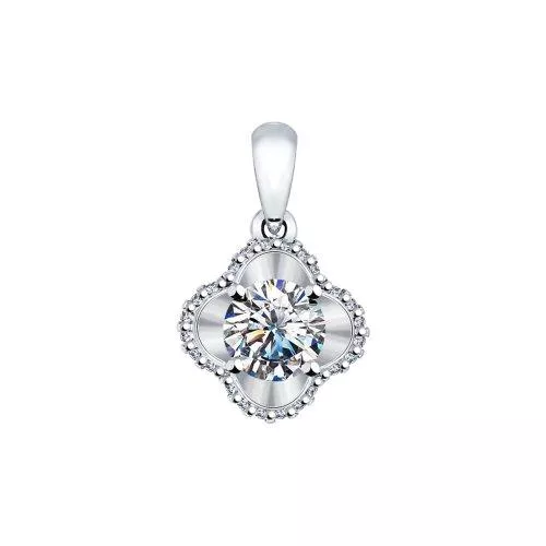 Подвеска из серебра с фианитами