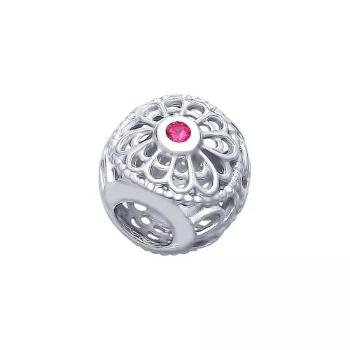 Подвеска из серебра с красными фианитами