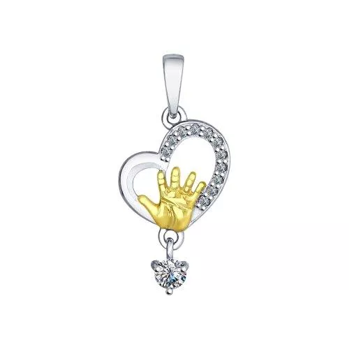 Подвеска из серебра с фианитами