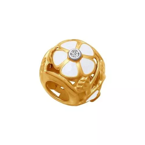 Шарм из золочёного серебра с эмалью